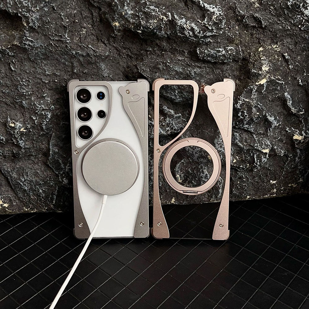 Metal Magneto Magnetic Bracket Phone Case For Samsung Galaxy