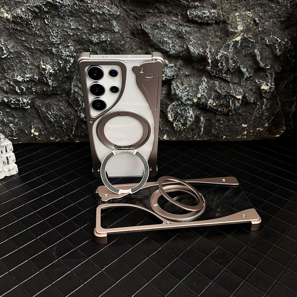 Metal Magneto Magnetic Bracket Phone Case For Samsung Galaxy