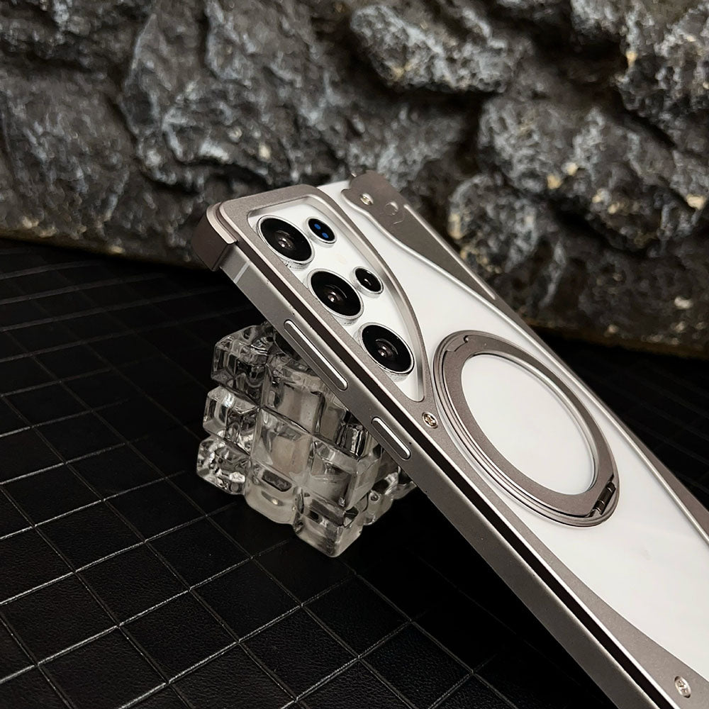 Metal Magneto Magnetic Bracket Phone Case For Samsung Galaxy