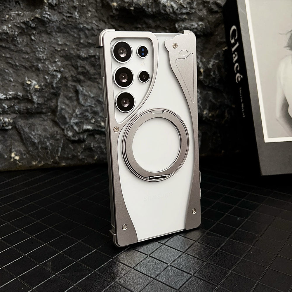 Metal Magneto Magnetic Bracket Phone Case For Samsung Galaxy