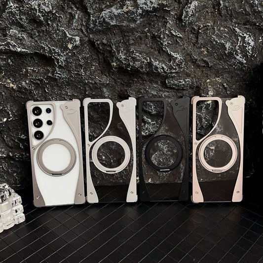 Metal Magneto Magnetic Bracket Phone Case For Samsung Galaxy