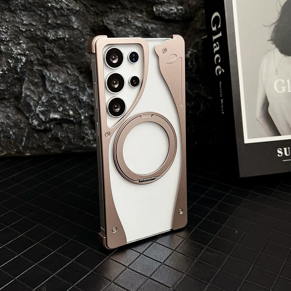 Metal Magneto Magnetic Bracket Phone Case For Samsung Galaxy