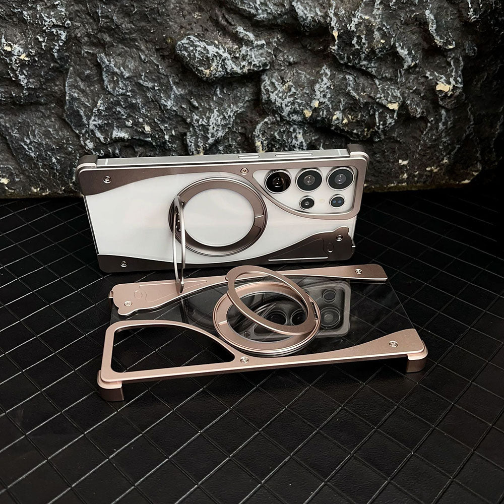 Metal Magneto Magnetic Bracket Phone Case For Samsung Galaxy