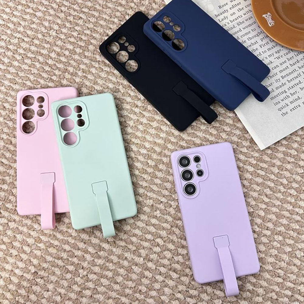 Frosted Liquid Silicone Electroplated Magnetic Lanyard Phone Case For Samsung Galaxy