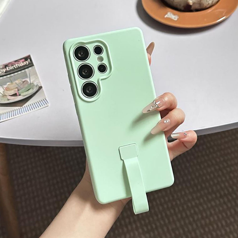 Frosted Liquid Silicone Electroplated Magnetic Lanyard Phone Case For Samsung Galaxy