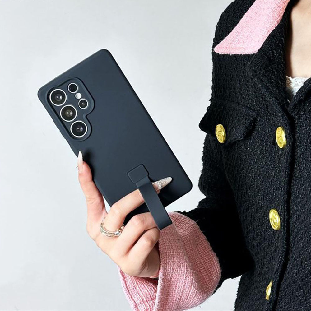 Frosted Liquid Silicone Electroplated Magnetic Lanyard Phone Case For Samsung Galaxy