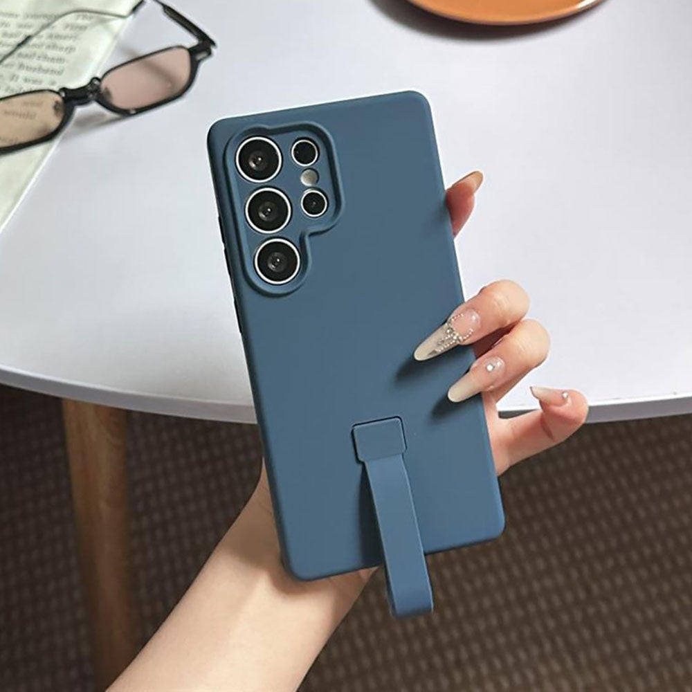 Frosted Liquid Silicone Electroplated Magnetic Lanyard Phone Case For Samsung Galaxy