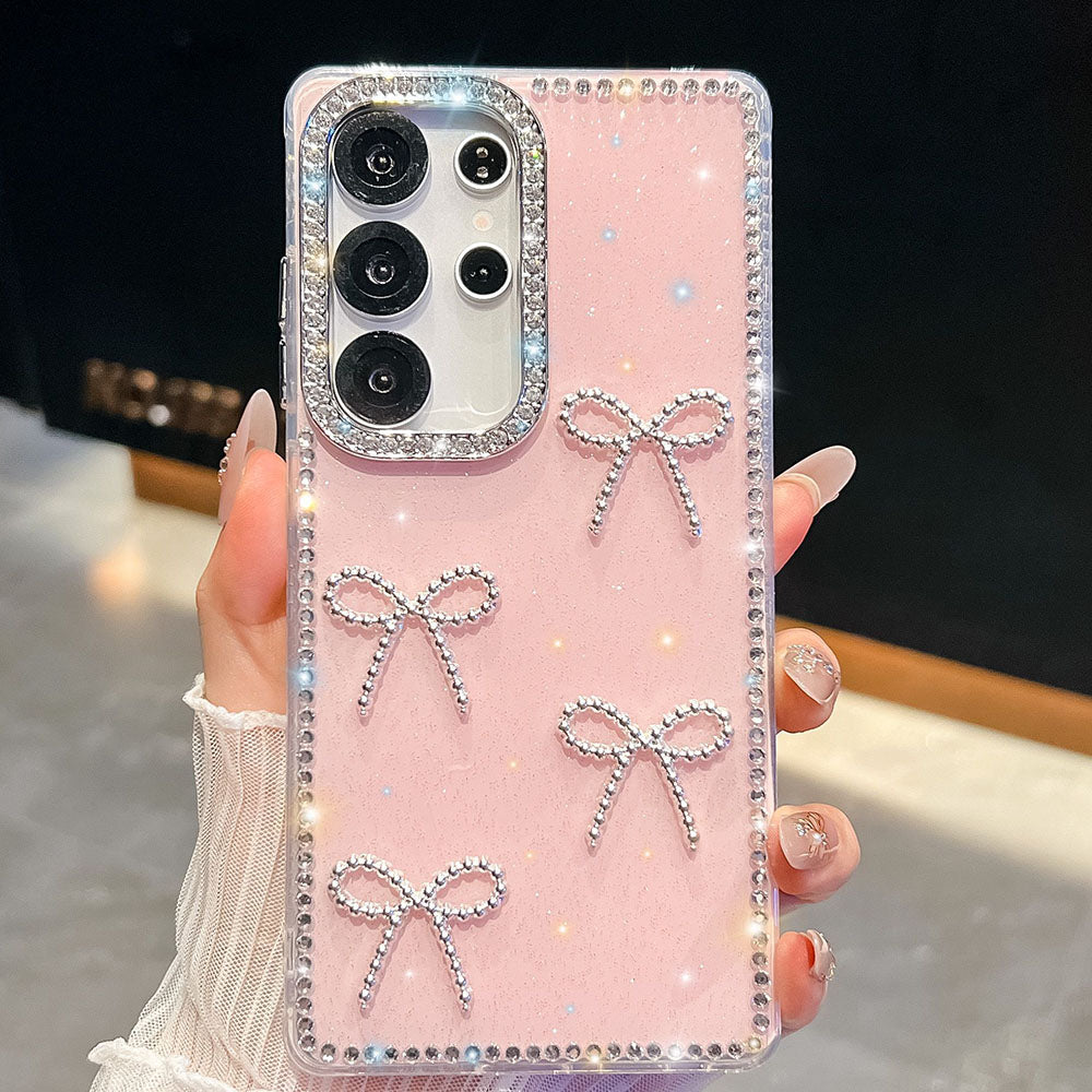 Luxury Diamond Pearl Butterfly Phone Case For Samsung Galaxy