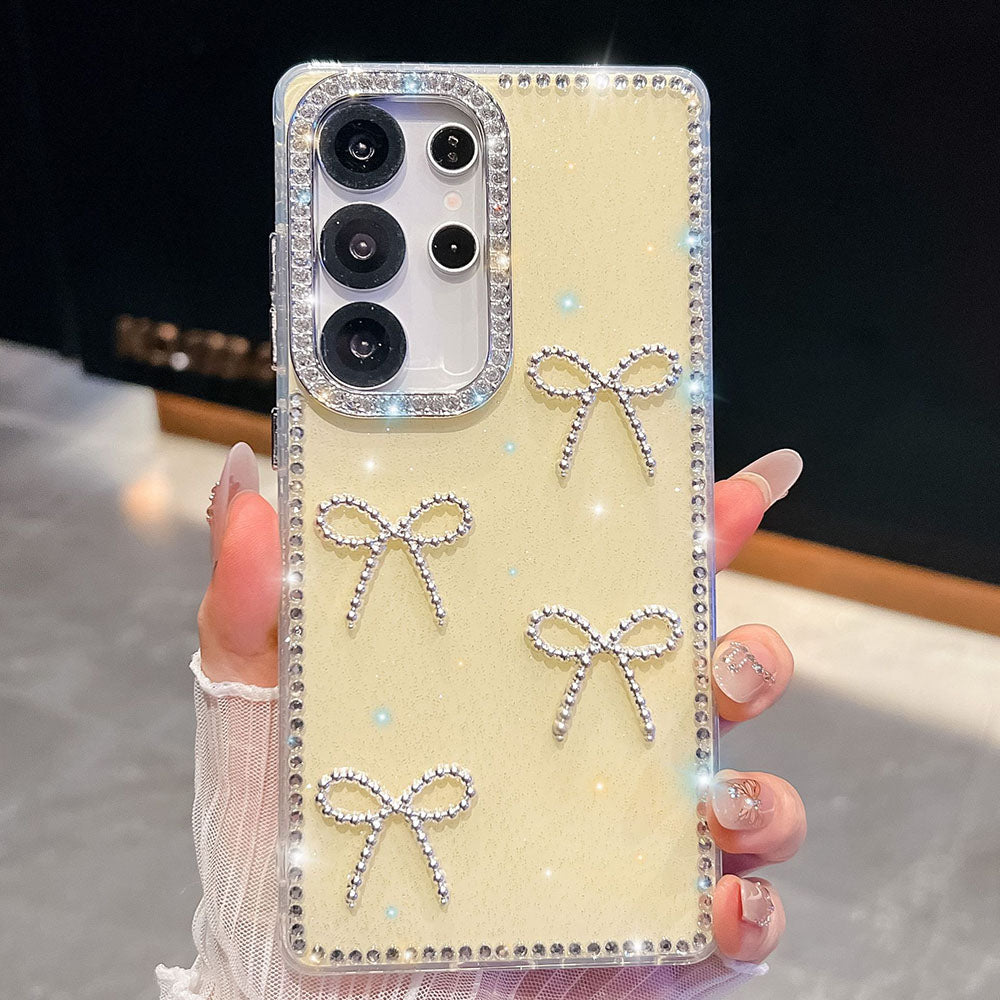 Luxury Diamond Pearl Butterfly Phone Case For Samsung Galaxy