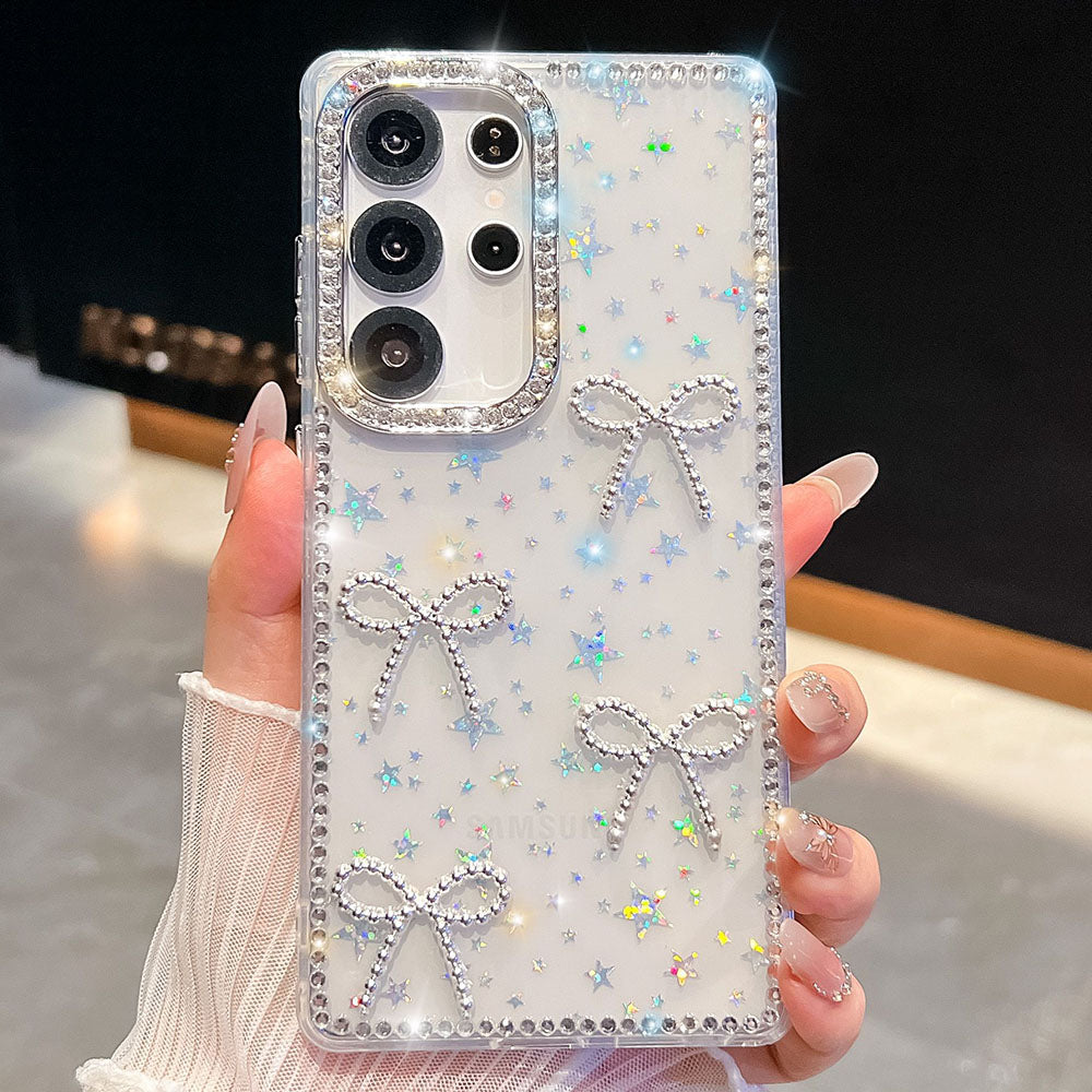 Luxury Diamond Pearl Butterfly Phone Case For Samsung Galaxy