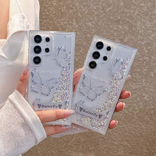 Dream Crystal Butterfly Diamond Quicksand Phone Case For Samsung Galaxy