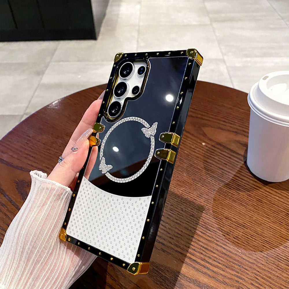 Luxury Diamond Butterfly Electroplated Mirror Phone Case For Samsung Galaxy