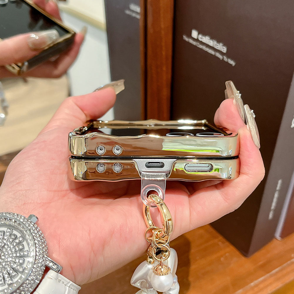 Electroplated Gold Rose Phone Case For Samsung Galaxy Z Flip 7/6/5/4/3