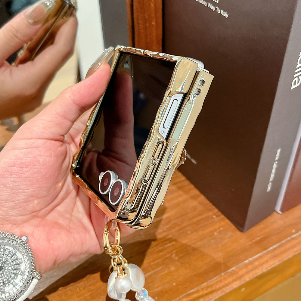 Electroplated Gold Rose Phone Case For Samsung Galaxy Z Flip 7/6/5/4/3