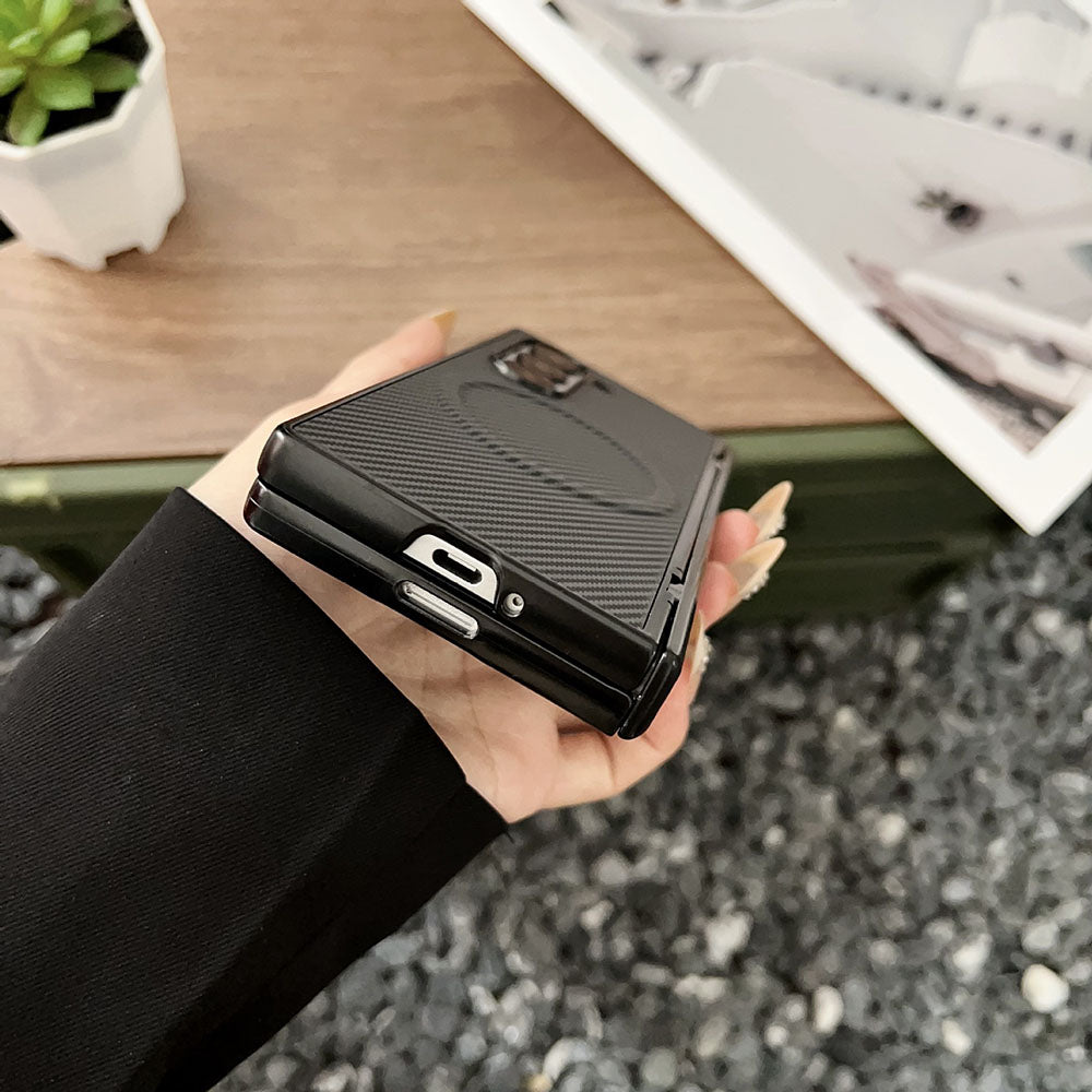Carbon Fiber Texture Full Protection Phone Case For Samsung Galaxy Z Fold7/6/5/4/3