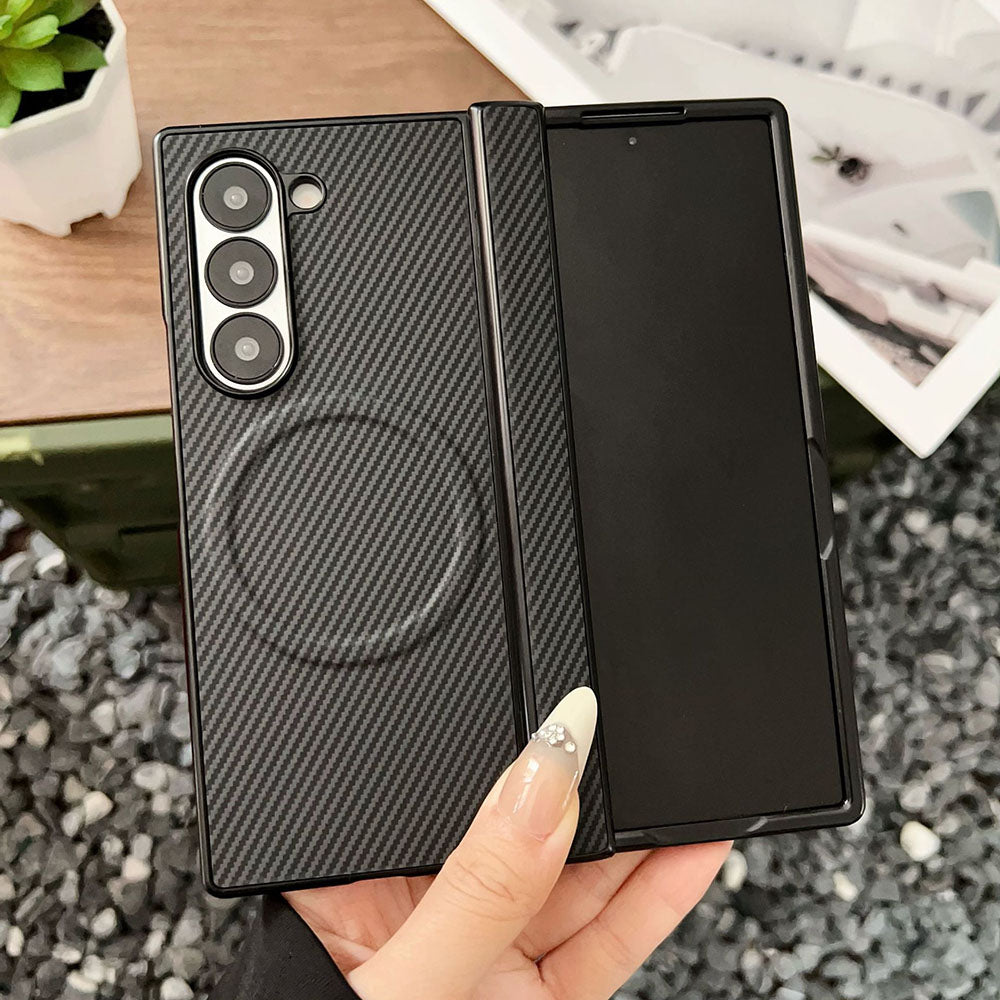 Carbon Fiber Texture Full Protection Phone Case For Samsung Galaxy Z Fold7/6/5/4/3