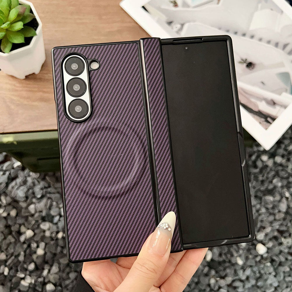 Carbon Fiber Texture Full Protection Phone Case For Samsung Galaxy Z Fold7/6/5/4/3