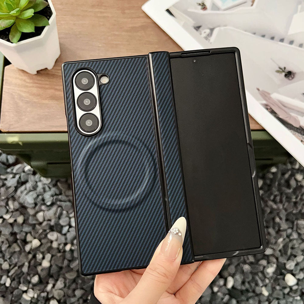 Carbon Fiber Texture Full Protection Phone Case For Samsung Galaxy Z Fold7/6/5/4/3