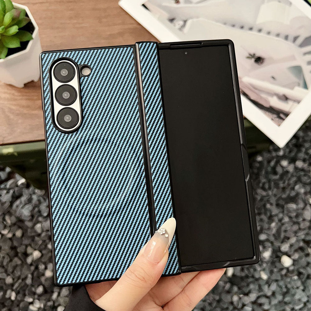 Carbon Fiber Texture Full Protection Phone Case For Samsung Galaxy Z Fold7/6/5/4/3
