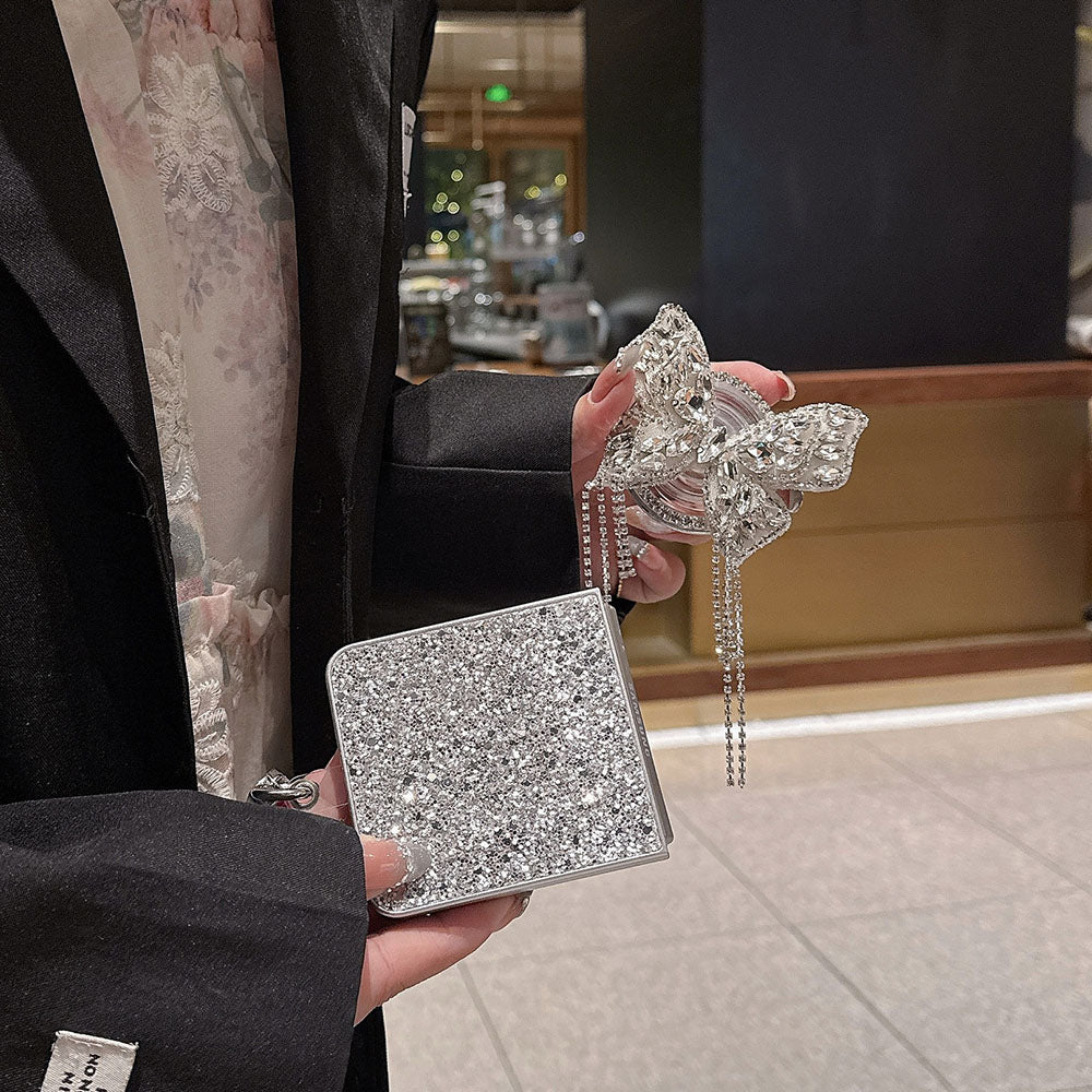 Glitter Diamond Butterfly Lanyard Phone Case For Samsung Galaxy Flip 7/6/5/4/3