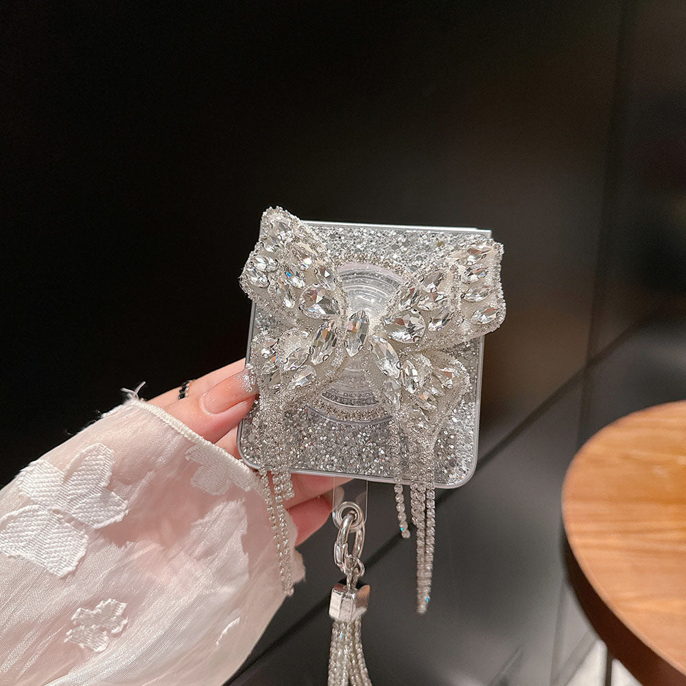 Glitter Diamond Butterfly Lanyard Phone Case For Samsung Galaxy Flip 7/6/5/4/3