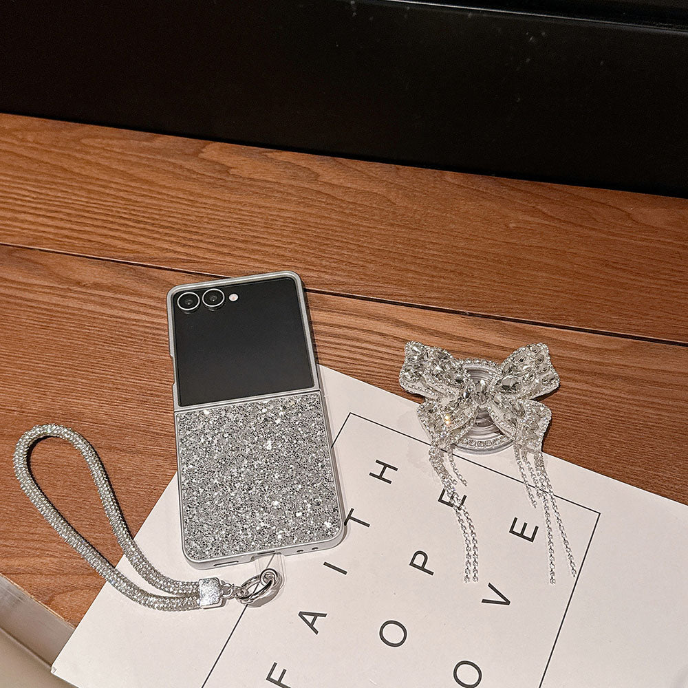 Glitter Diamond Butterfly Lanyard Phone Case For Samsung Galaxy Flip 7/6/5/4/3