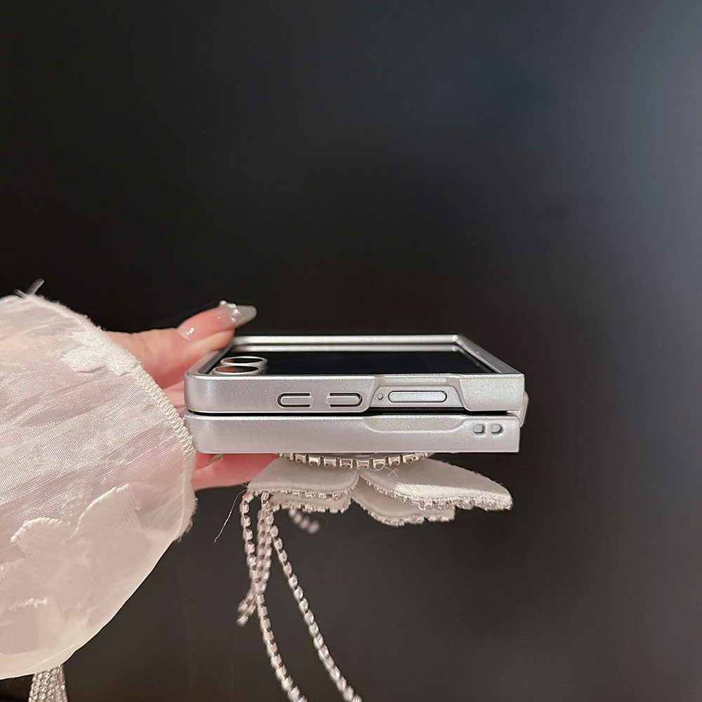 Glitter Diamond Butterfly Lanyard Phone Case For Samsung Galaxy Flip 7/6/5/4/3