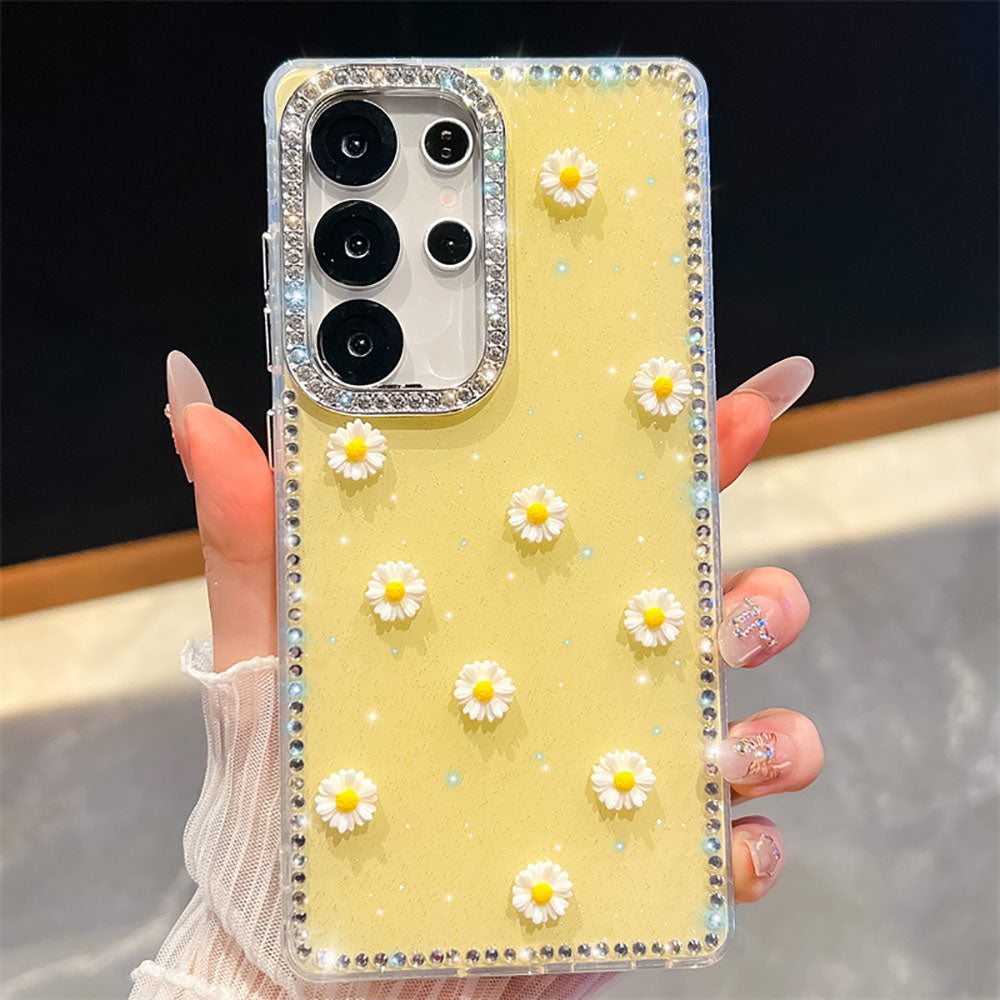 Luxury Sparkling Diamond Daisy Phone Case For Samsung Galaxy