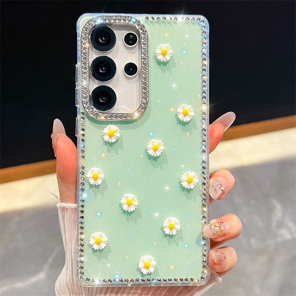 Luxury Sparkling Diamond Daisy Phone Case For Samsung Galaxy
