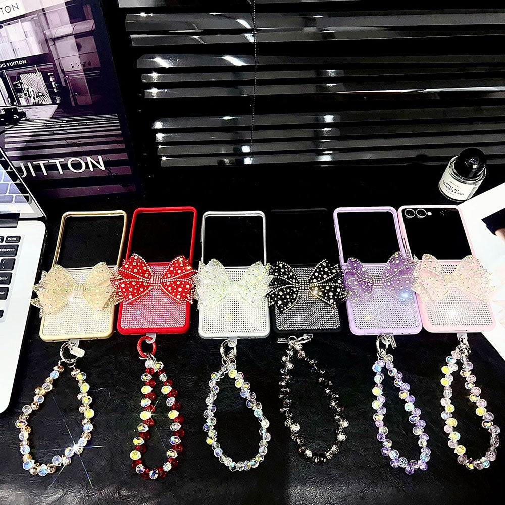 Luxury Sparkling Diamond Bow Phone Case For Samsung Galaxy Z Flip 7/6/5/4/3