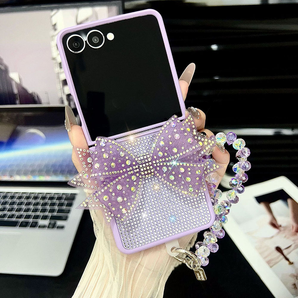 Luxury Sparkling Diamond Bow Phone Case For Samsung Galaxy Z Flip 7/6/5/4/3