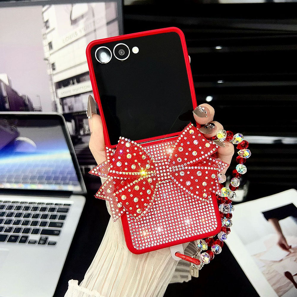 Luxury Sparkling Diamond Bow Phone Case For Samsung Galaxy Z Flip 7/6/5/4/3