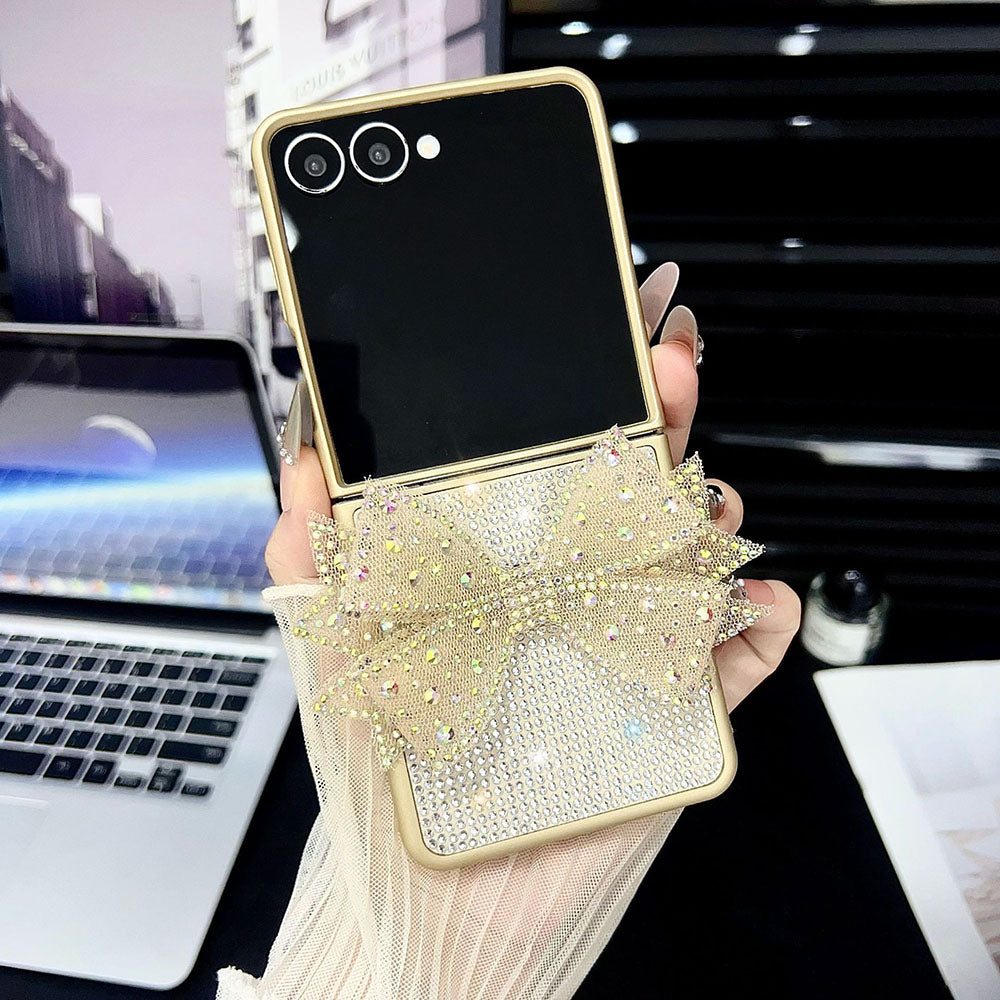 Luxury Sparkling Diamond Bow Phone Case For Samsung Galaxy Z Flip 7/6/5/4/3