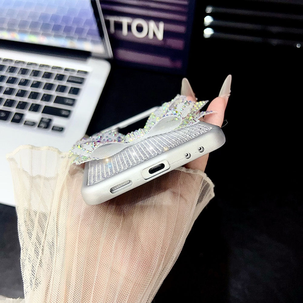 Luxury Sparkling Diamond Bow Phone Case For Samsung Galaxy Z Flip 7/6/5/4/3