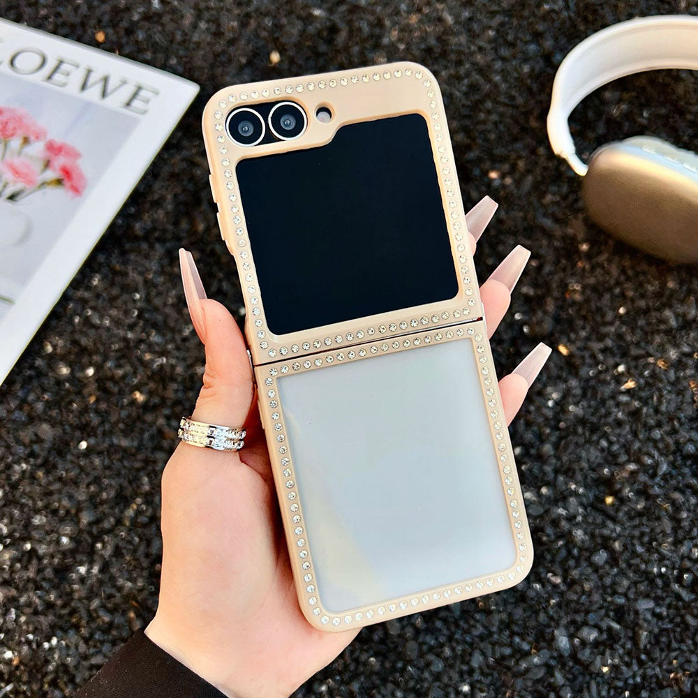 Diamond Frame Transparent Phone Case For Samsung Galaxy Z Flip 6/5/4/3