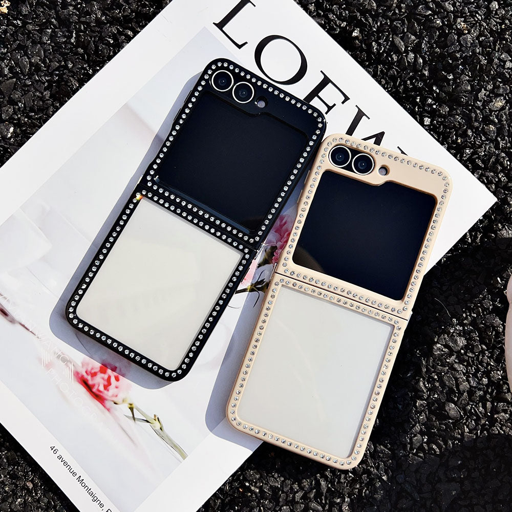 Diamond Frame Transparent Phone Case For Samsung Galaxy Z Flip 6/5/4/3