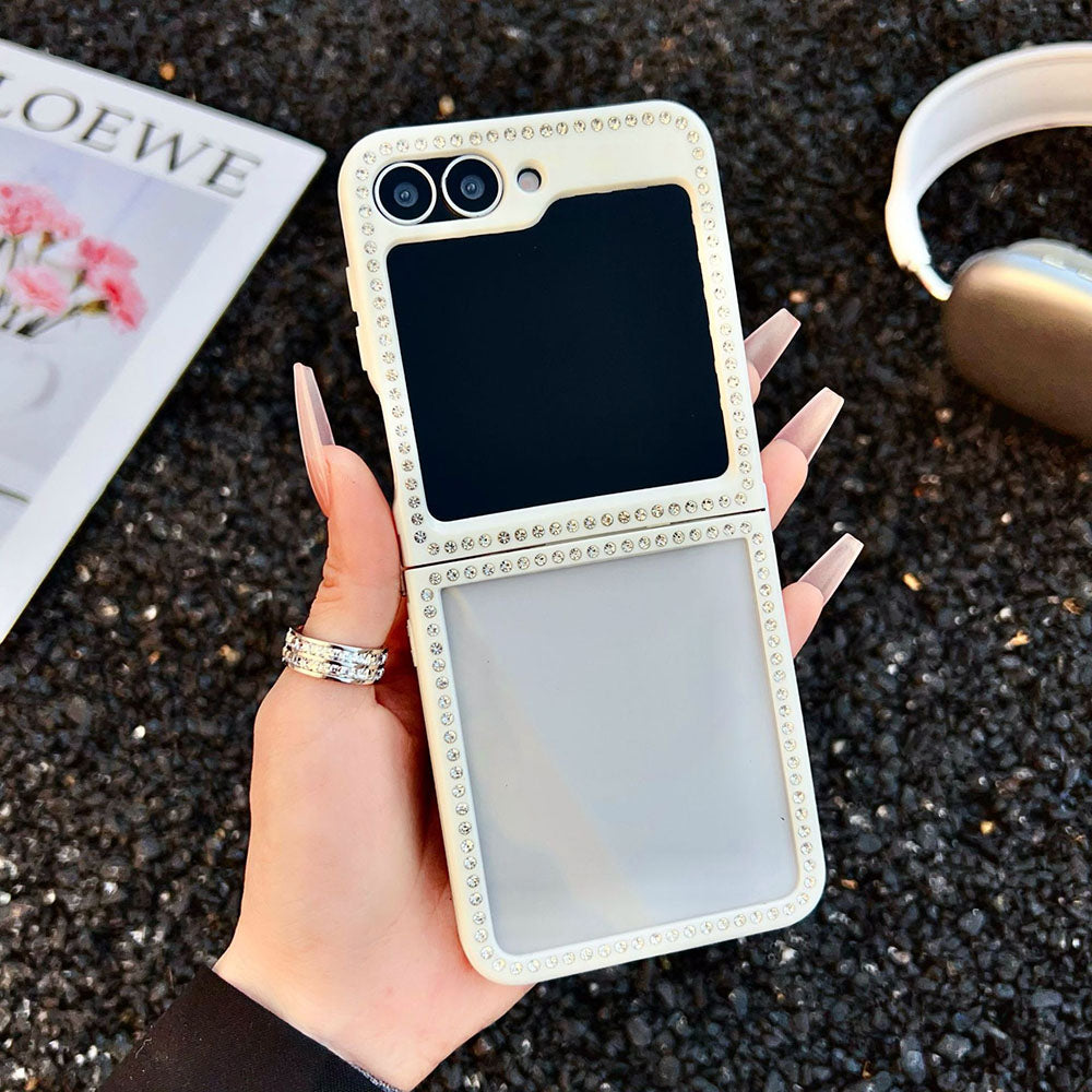 Diamond Frame Transparent Phone Case For Samsung Galaxy Z Flip 6/5/4/3