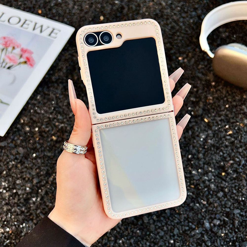 Diamond Frame Transparent Phone Case For Samsung Galaxy Z Flip 6/5/4/3