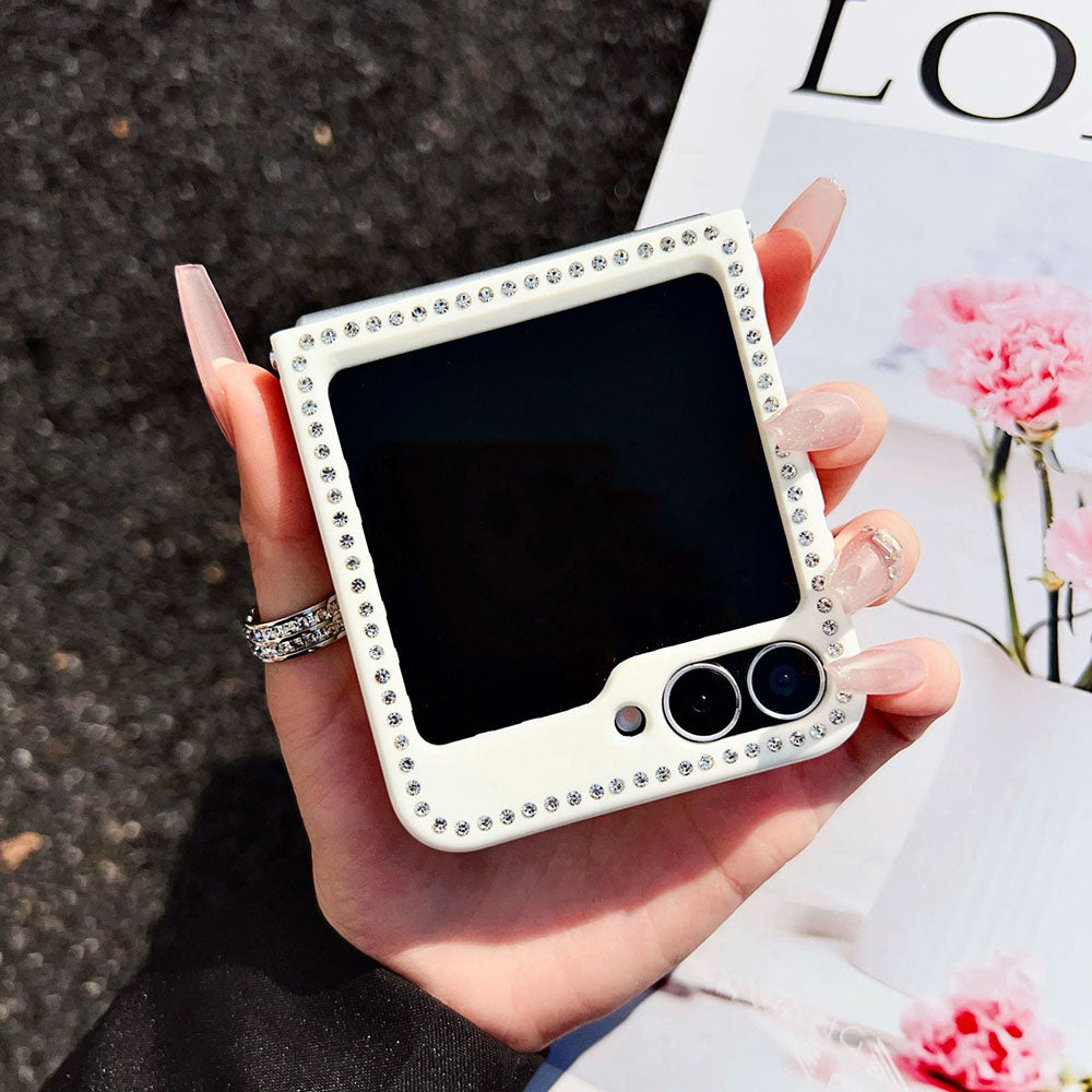 Diamond Frame Transparent Phone Case For Samsung Galaxy Z Flip 6/5/4/3