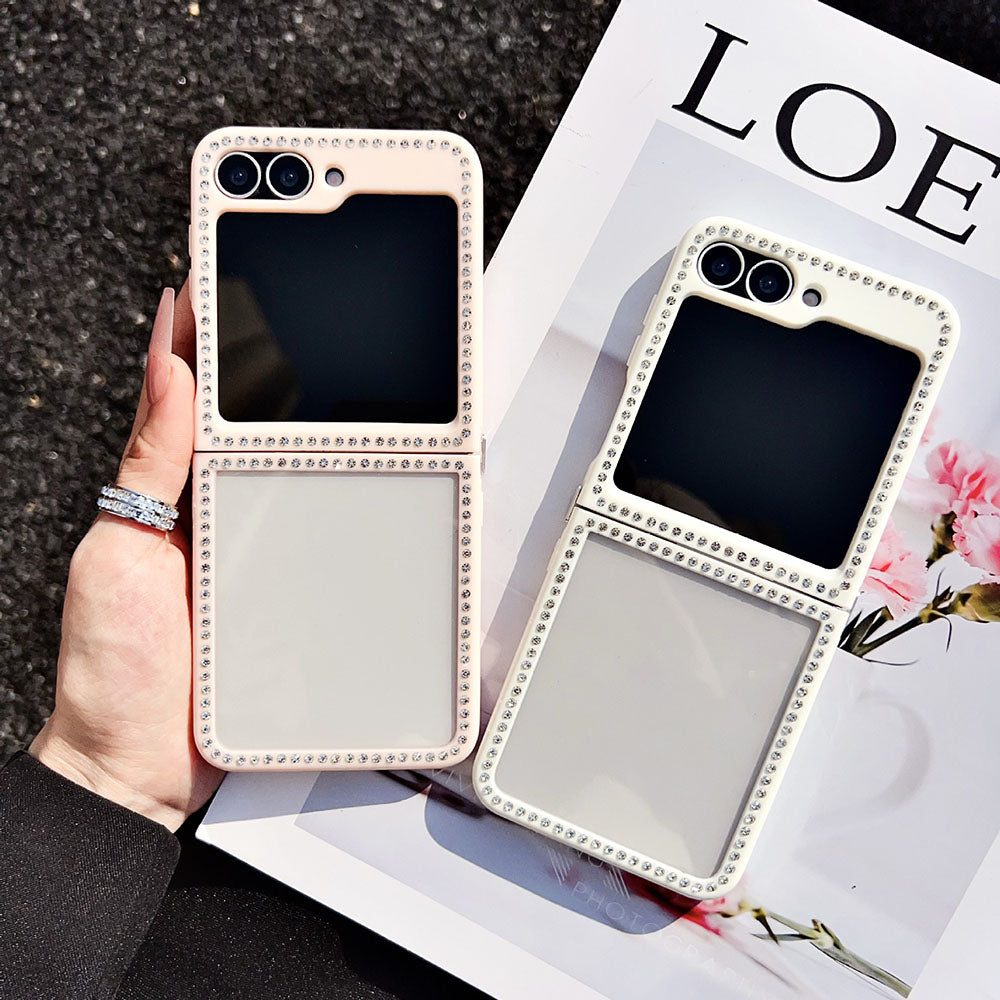 Diamond Frame Transparent Phone Case For Samsung Galaxy Z Flip 6/5/4/3
