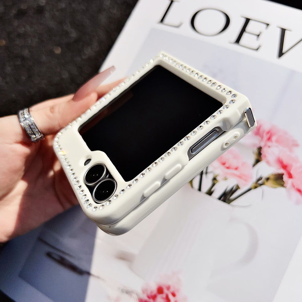 Diamond Frame Transparent Phone Case For Samsung Galaxy Z Flip 6/5/4/3