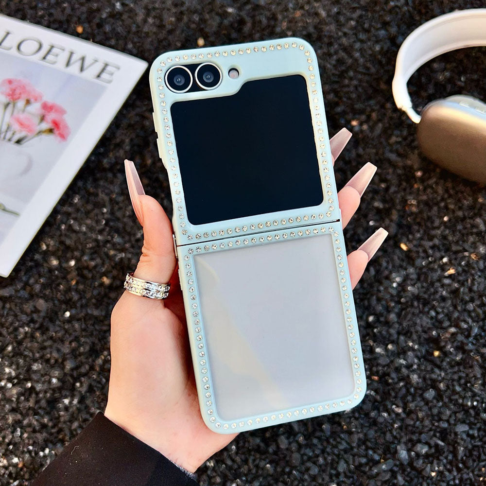 Diamond Frame Transparent Phone Case For Samsung Galaxy Z Flip 6/5/4/3