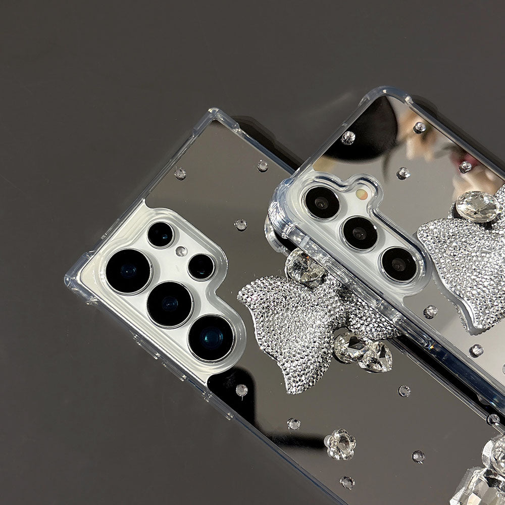 Newest Mirror Rhinestone Bow Phone Case For Samsung Galaxy