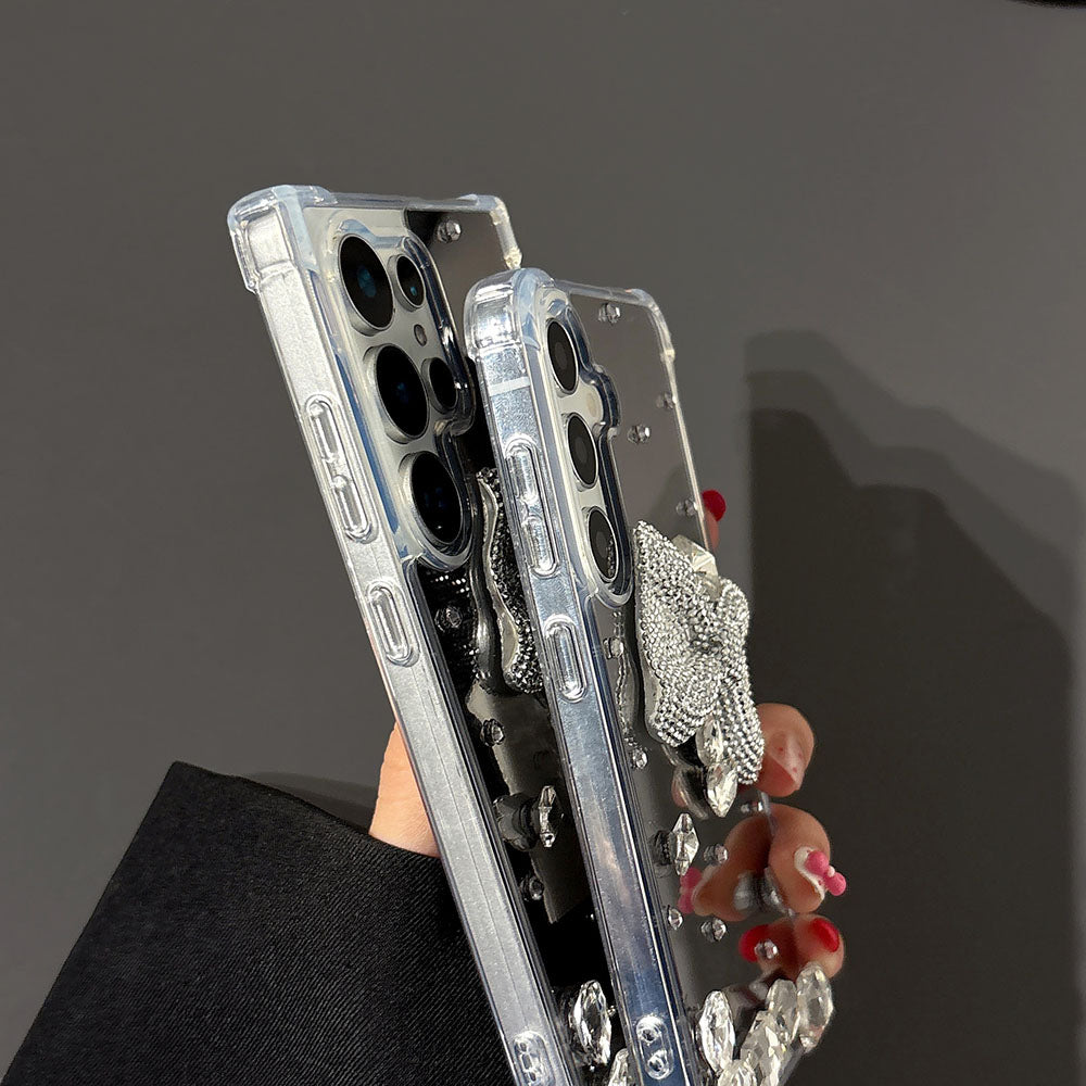 Newest Mirror Rhinestone Bow Phone Case For Samsung Galaxy