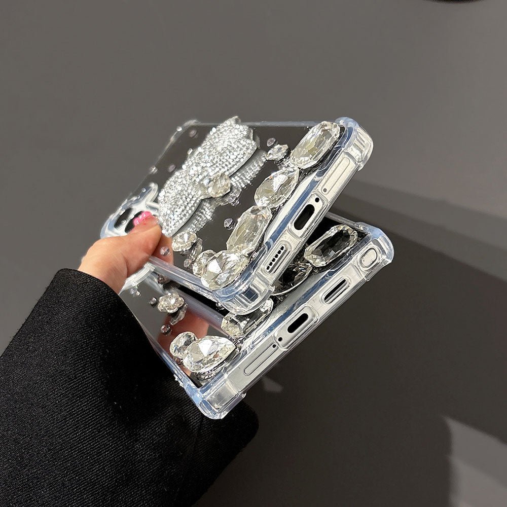 Newest Mirror Rhinestone Bow Phone Case For Samsung Galaxy