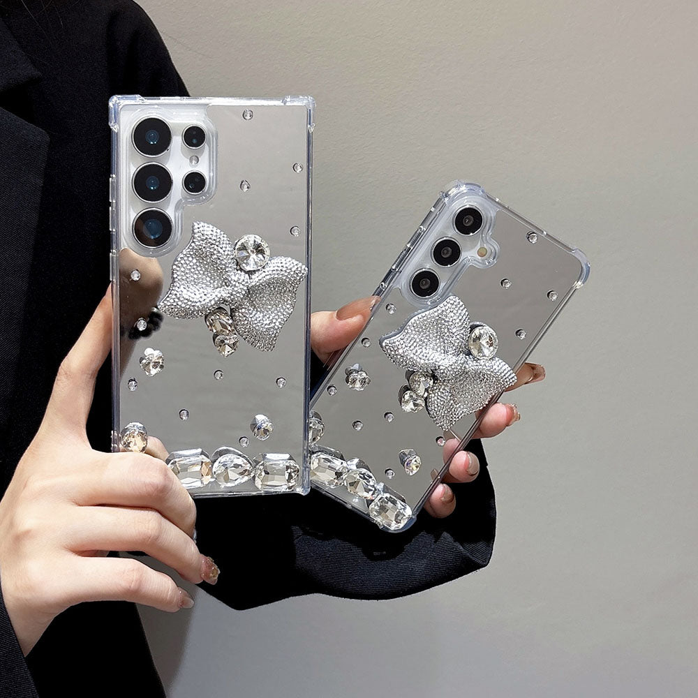 Newest Mirror Rhinestone Bow Phone Case For Samsung Galaxy