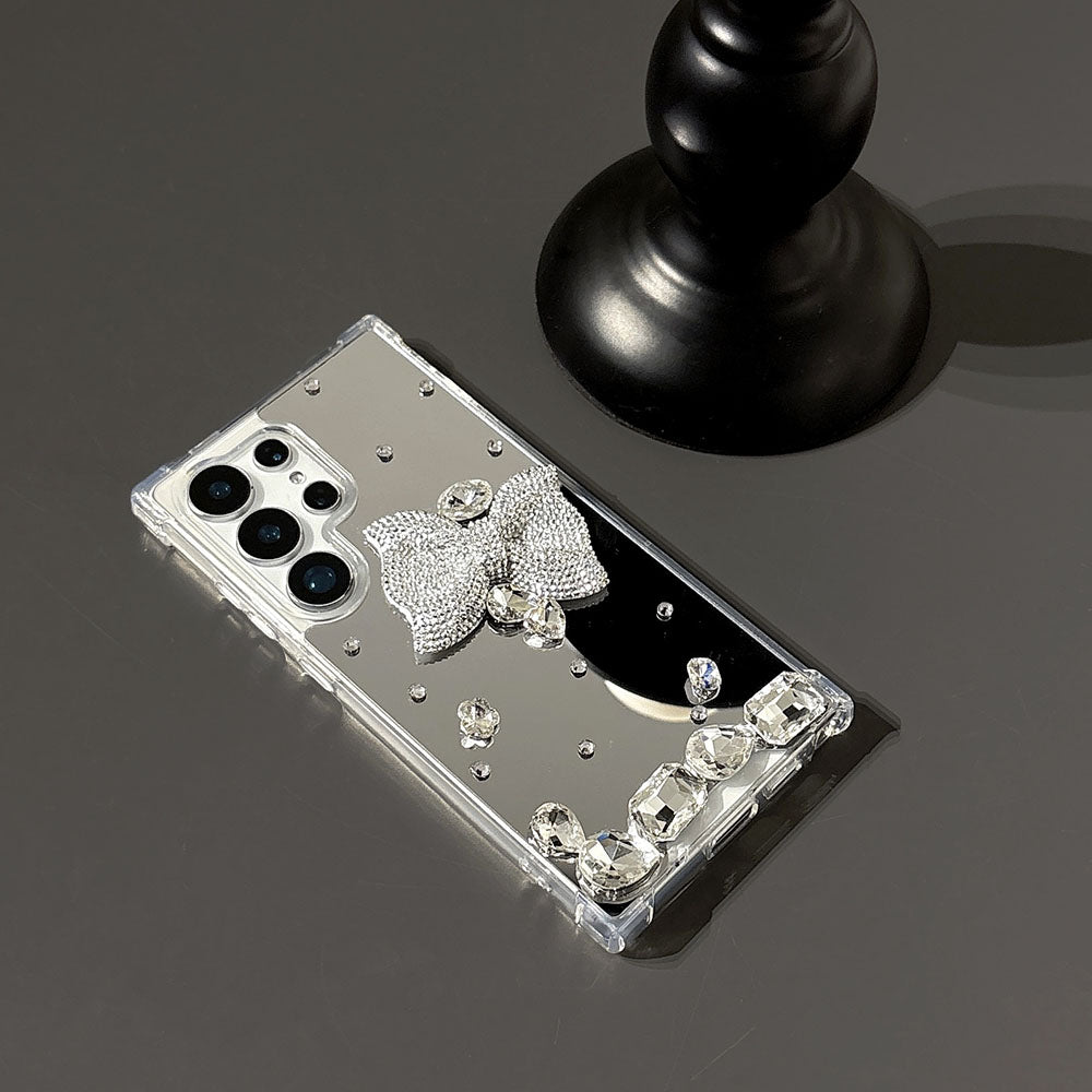 Newest Mirror Rhinestone Bow Phone Case For Samsung Galaxy