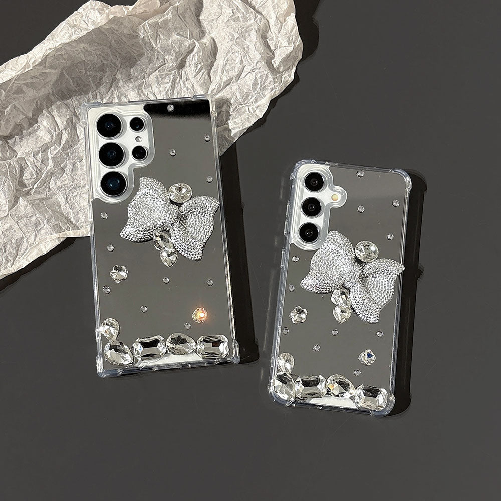 Newest Mirror Rhinestone Bow Phone Case For Samsung Galaxy