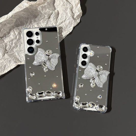 Newest Mirror Rhinestone Bow Phone Case For Samsung Galaxy
