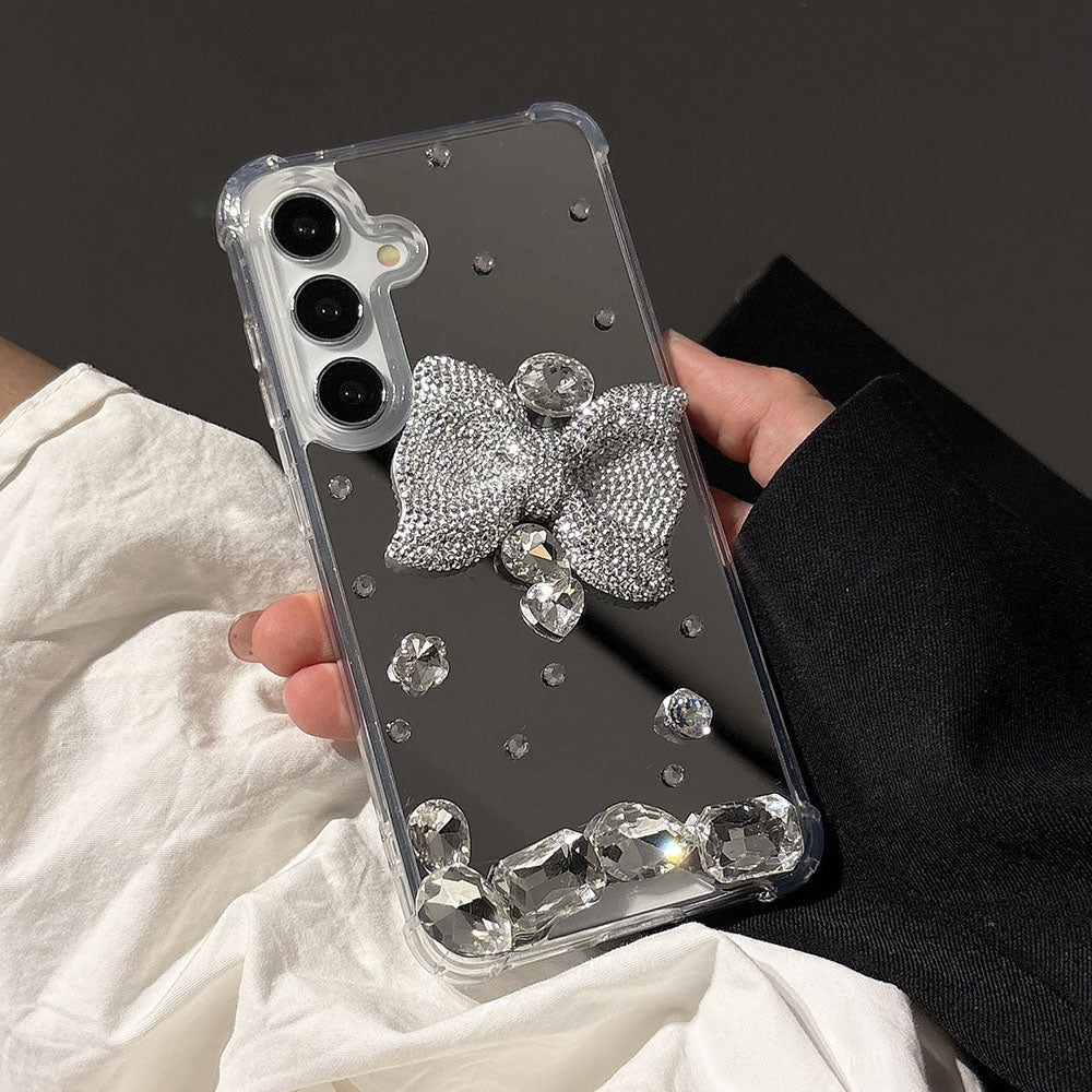 Newest Mirror Rhinestone Bow Phone Case For Samsung Galaxy